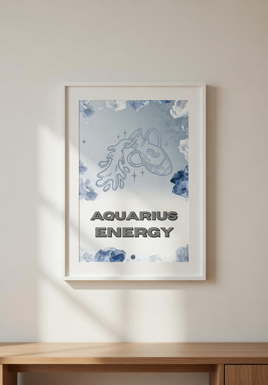 Aquarius Energy Постер – Зодиакален Постер за Стена | Дигитален Файл или Печат