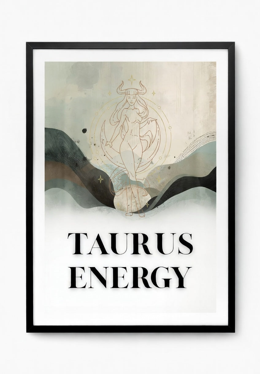 Taurus Energy Постер – Зодиакален Постер за Стена | Дигитален Файл или Печат