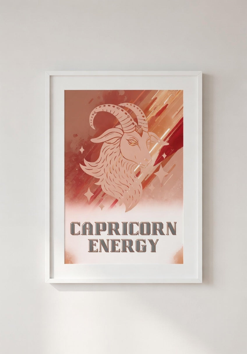 Capricorn Energy Постер – Зодиакален Постер за Стена | Дигитален Файл или Печат