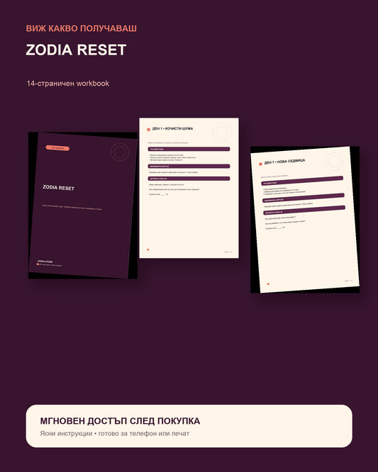 ZODIA RESET – преглед на съдържанието