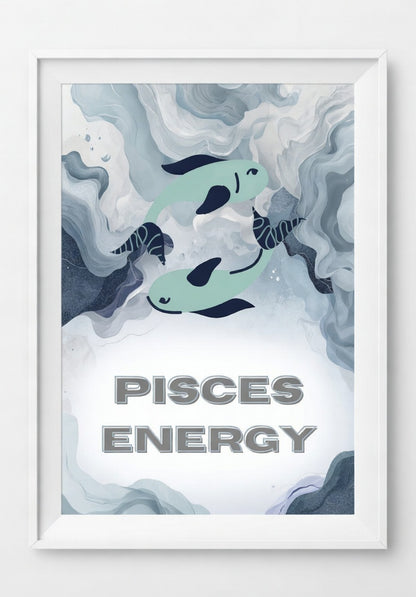 Pisces Energy Постер – Зодиакален Постер за Стена | Дигитален Файл или Печат
