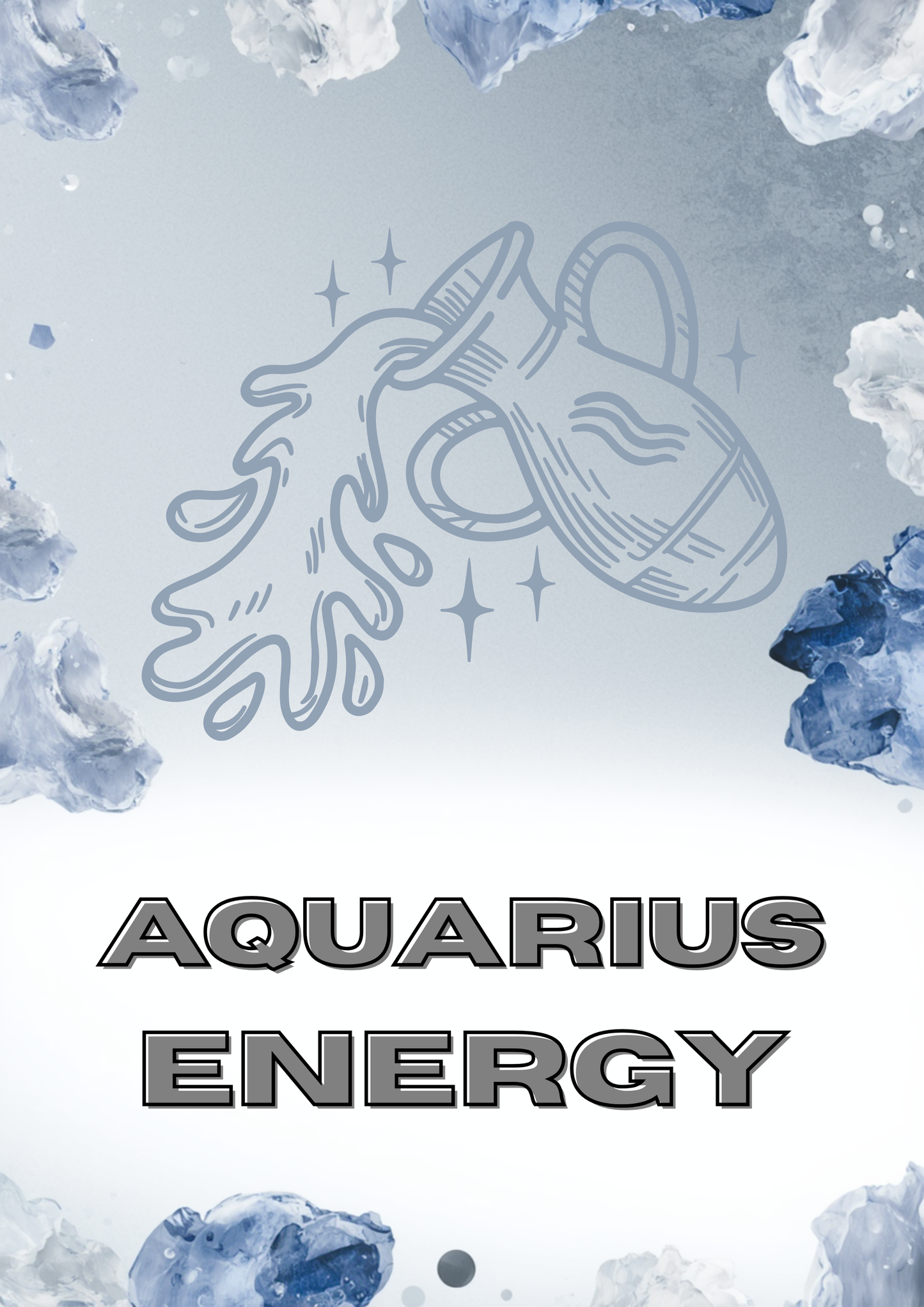 Aquarius Energy Постер – Зодиакален Постер за Стена | Дигитален Файл или Печат