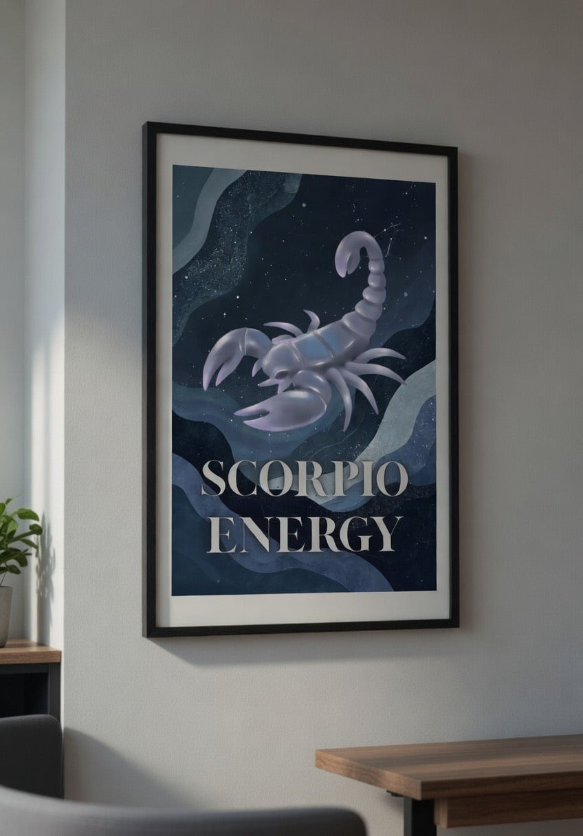 Scorpio Energy Постер – Зодиакален Постер за Стена | Дигитален Файл или Печат