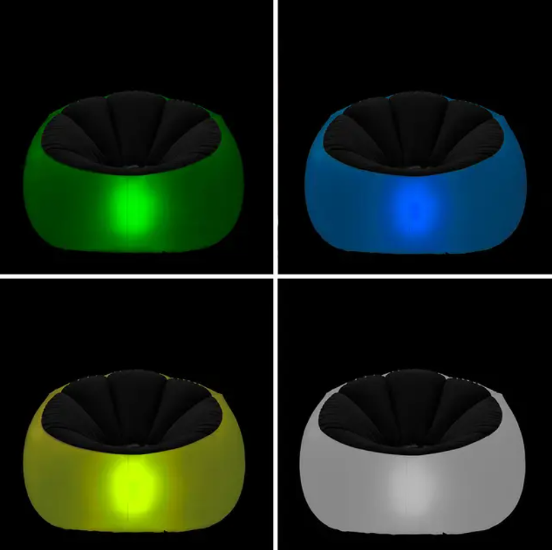 Надуваемо кресло с многоцветна LED светлина InnovaGoods – уютен подарък за зодия Риби