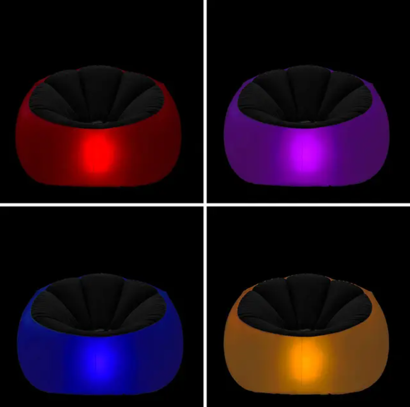 Надуваемо кресло с многоцветна LED светлина InnovaGoods – уютен подарък за зодия Риби