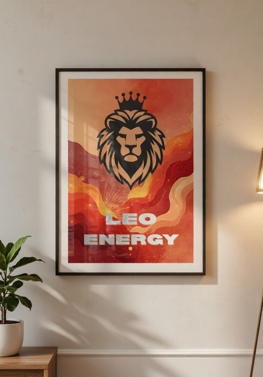 Leo Energy Постер – Зодиакален Постер за Стена | Дигитален Файл или Печат