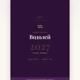 Корица на Годишен хороскоп 2027 за Водолей – дигитален PDF от ZODIA